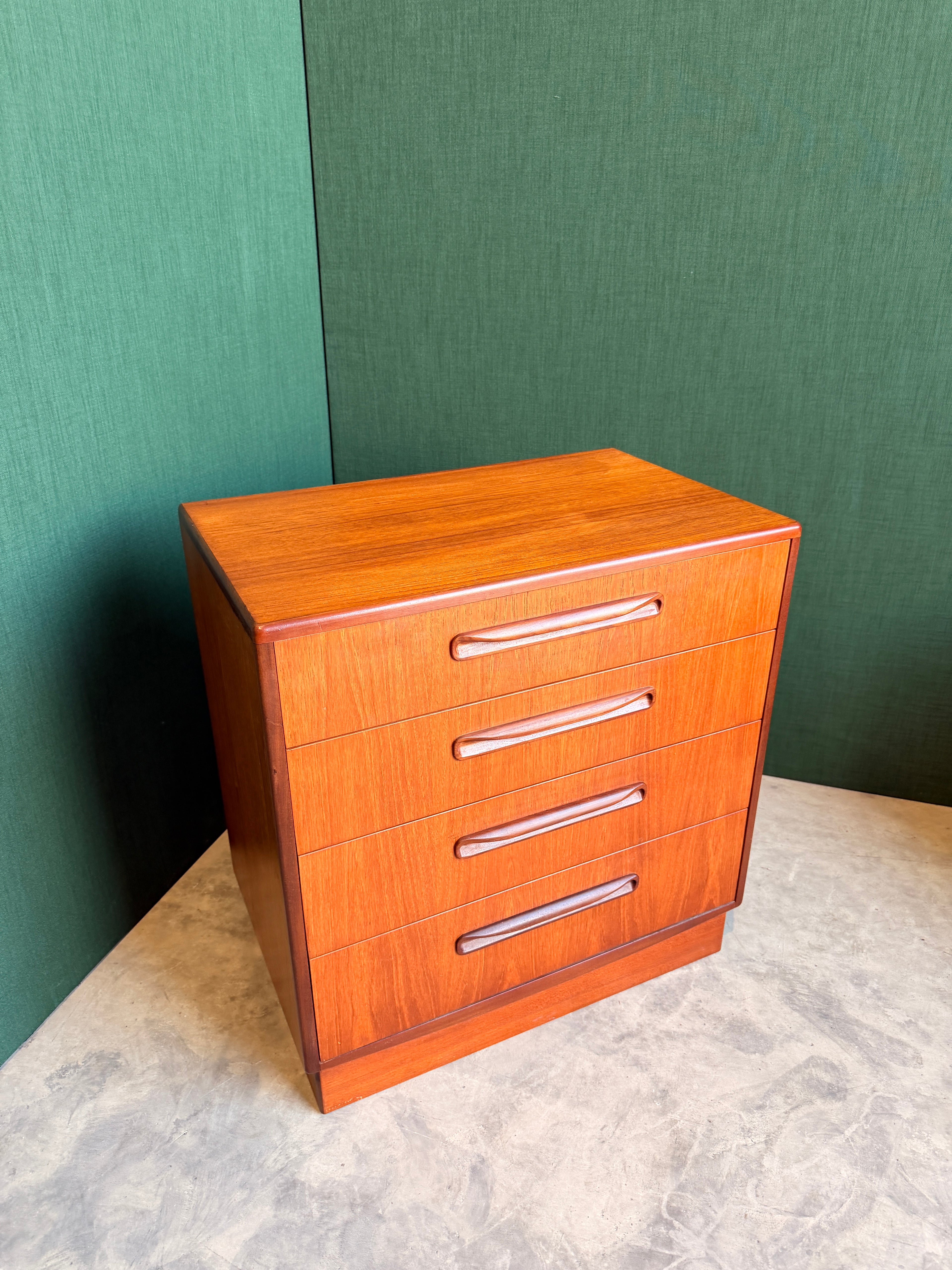G Plan Fresco Teak Chest of 4 Drawers, Mid Century Vintage