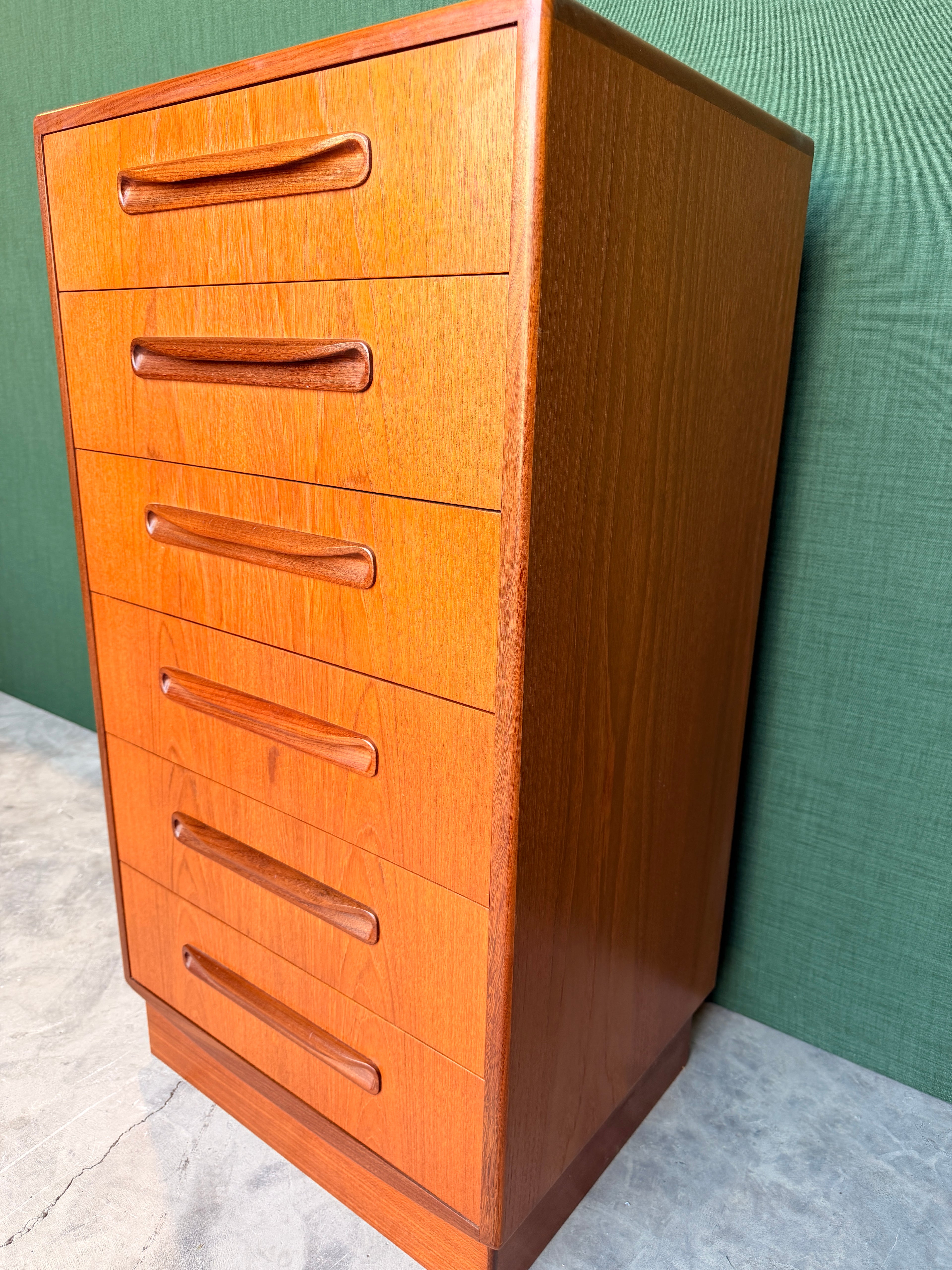 G Plan Fresco Teak Six Drawers Tallboy Storage 1960's/70's